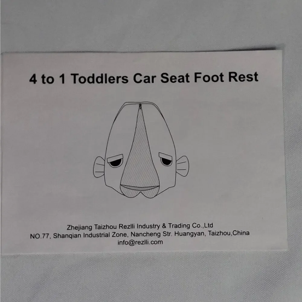 Kids Car Seat Footrest Travel Organizer Seat Protector Toddler Fish